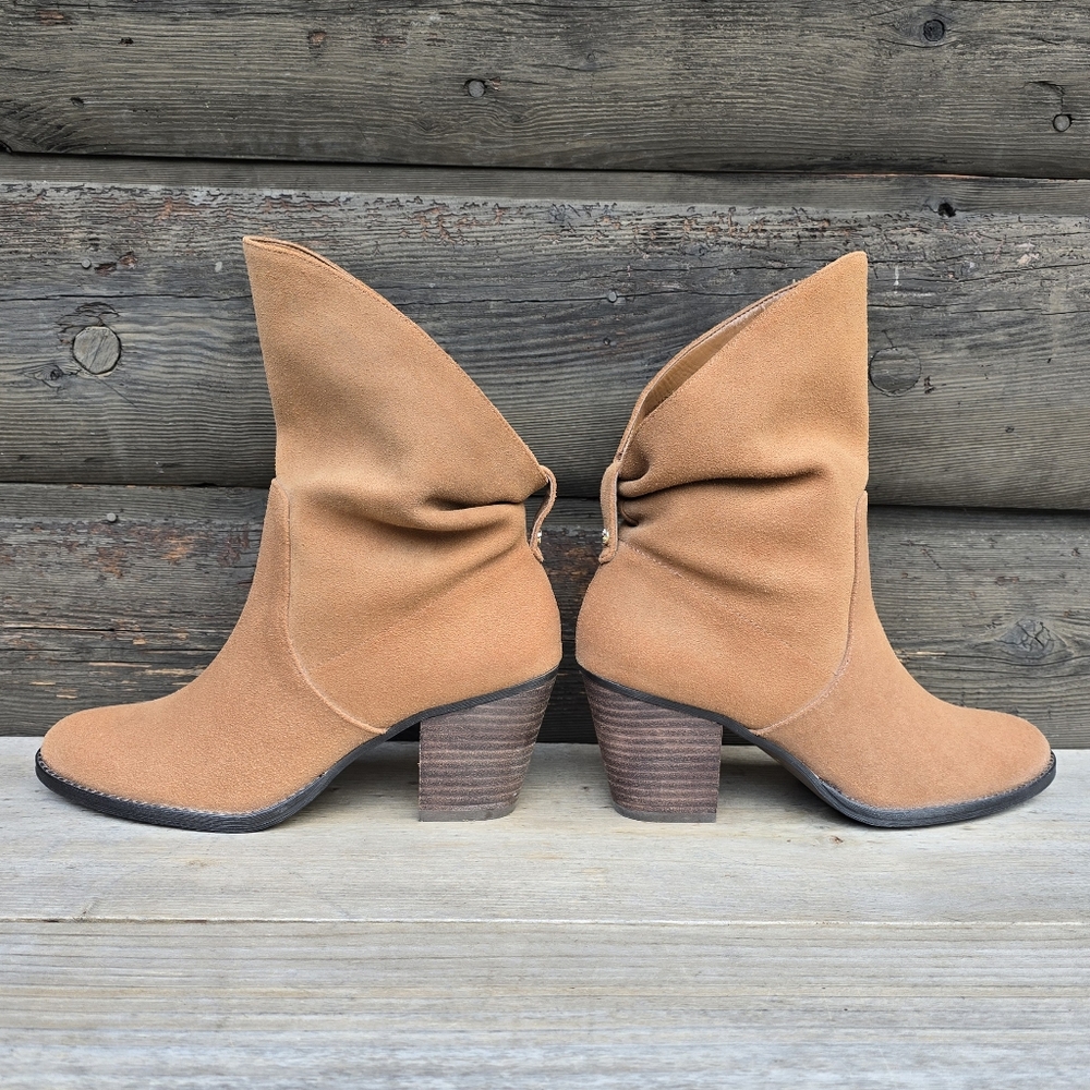 Nine West Frassie Western Boho, Suede Block Heel, Comfort Bootie 8.5M - Picture 10 of 12